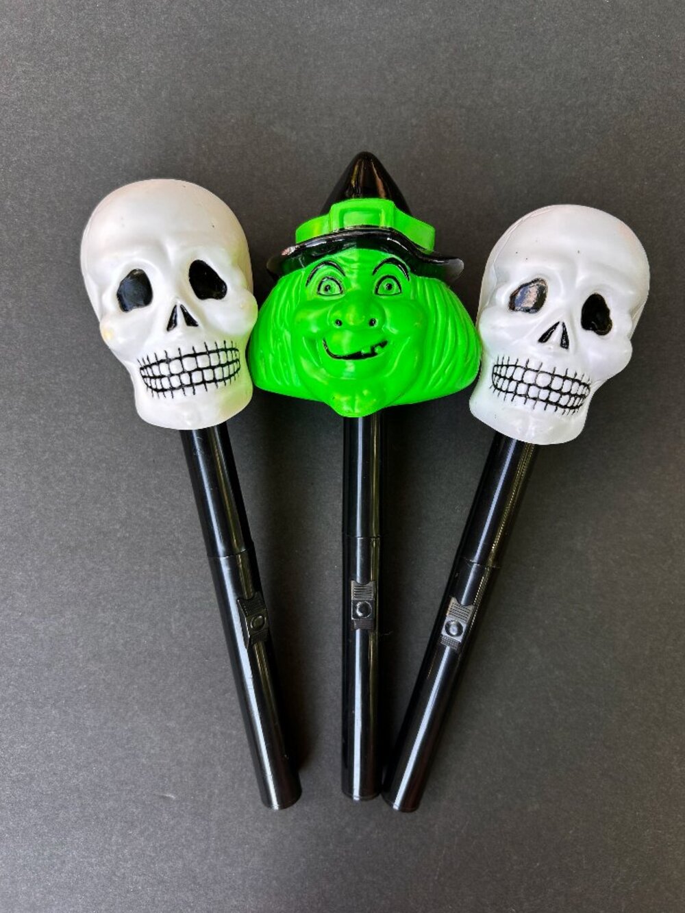 Vintage Halloween Blow Mold Stick Flash Lights